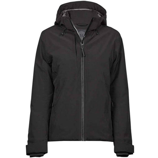 Black - Front - Tee Jays Womens-Ladies Waterproof Jacket