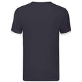 Navy-White - Back - Fruit of the Loom Mens Ringer Contrast T-Shirt