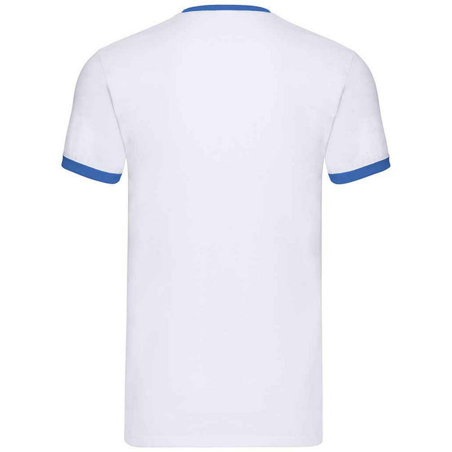 White-Royal Blue - Back - Fruit of the Loom Mens Ringer Contrast T-Shirt