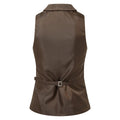 Brown - Back - Premier Womens-Ladies Herringbone Waistcoat