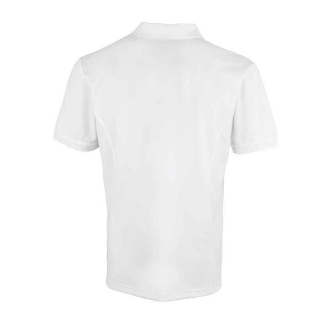White - Back - Premier Mens Coolchecker Pique Polo Shirt