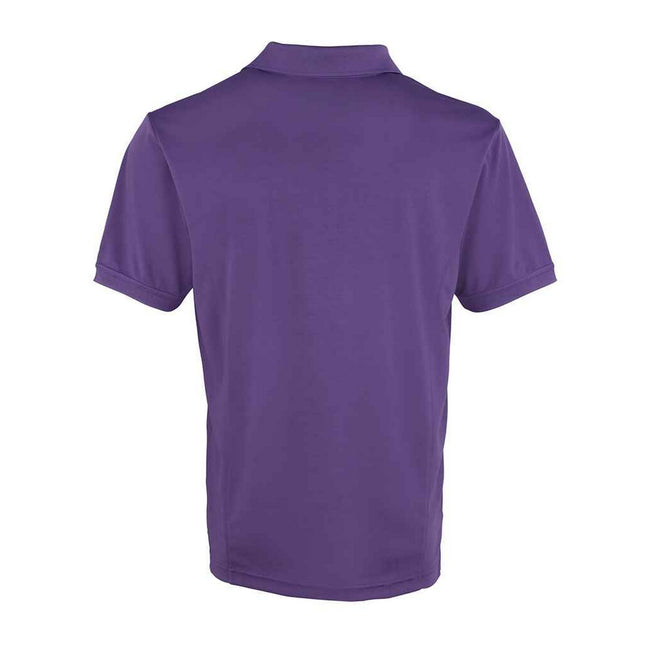 Purple - Back - Premier Mens Coolchecker Pique Polo Shirt