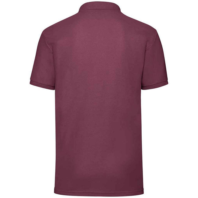 Burgundy - Back - Fruit of the Loom Mens Pique Polo Shirt