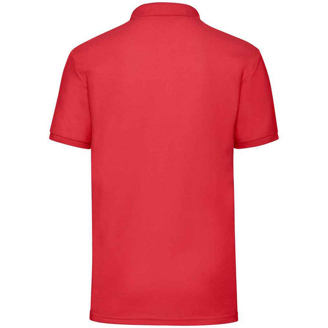 Red - Back - Fruit of the Loom Mens Pique Polo Shirt