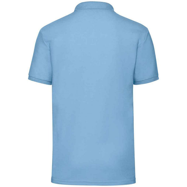 Sky Blue - Back - Fruit of the Loom Mens Pique Polo Shirt