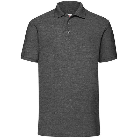 Dark Heather - Front - Fruit of the Loom Mens Pique Polo Shirt