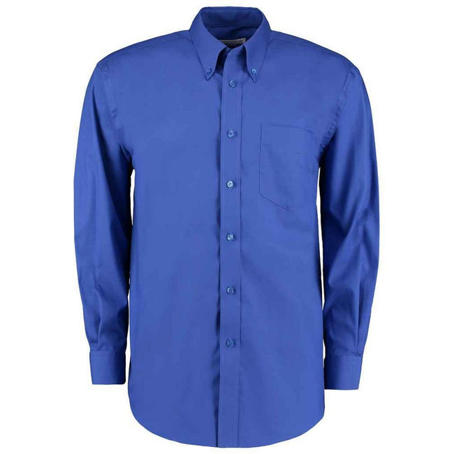 Royal Blue - Front - Kustom Kit Mens Oxford Classic Long-Sleeved Shirt