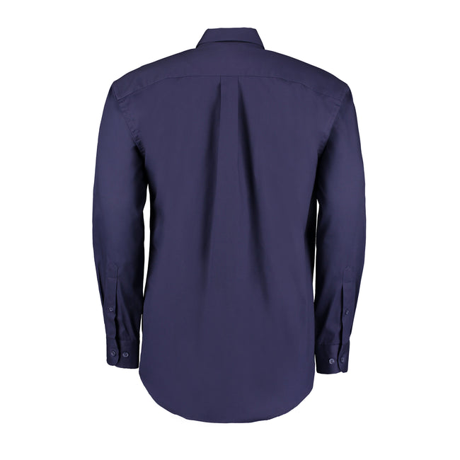 Midnight Navy - Back - Kustom Kit Mens Oxford Classic Long-Sleeved Shirt