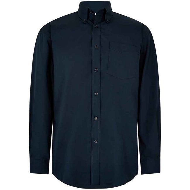 Dark Navy - Front - Kustom Kit Mens Oxford Classic Long-Sleeved Shirt