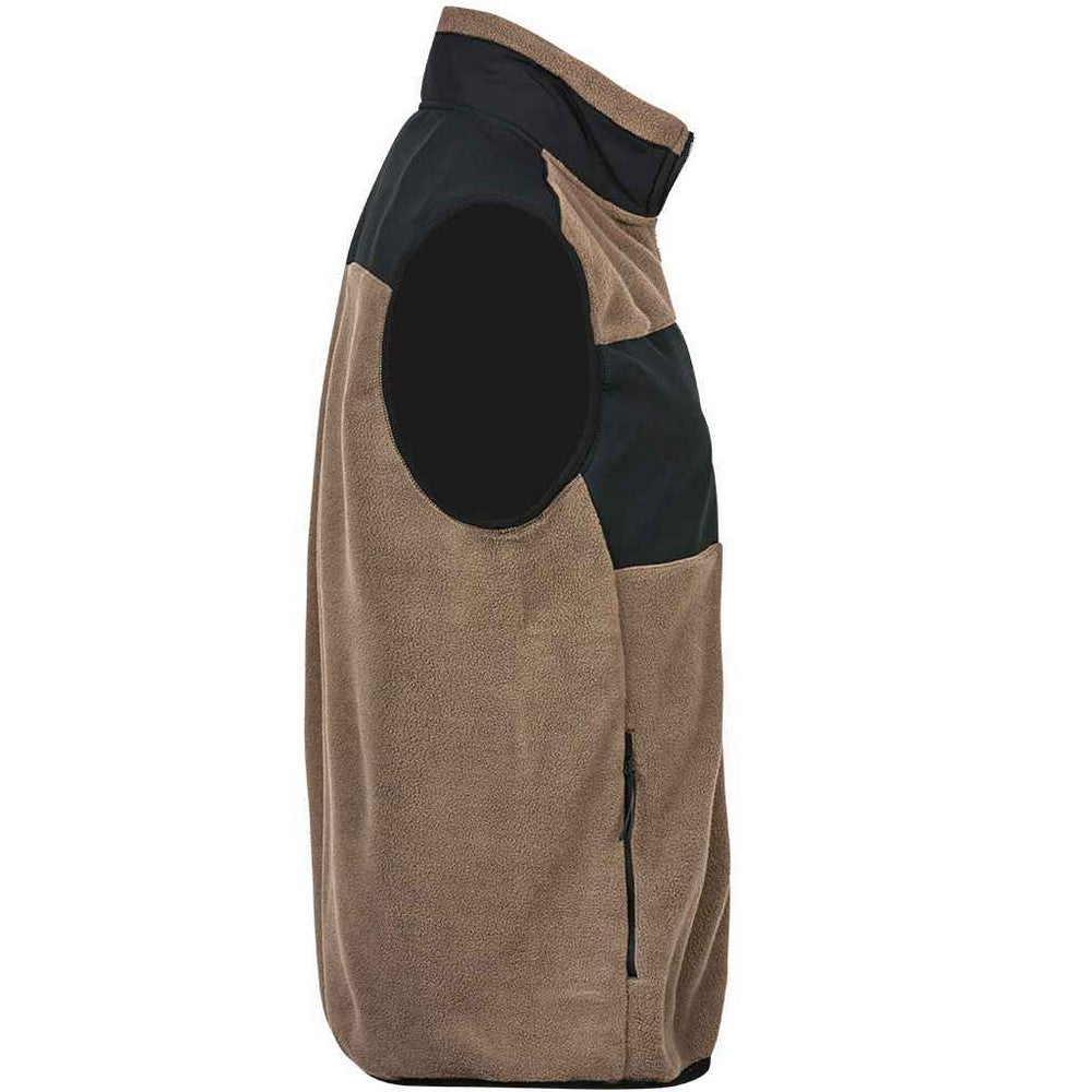 Clay-Black - Side - Tee Jays Mens Mountain Fleece Body Warmer