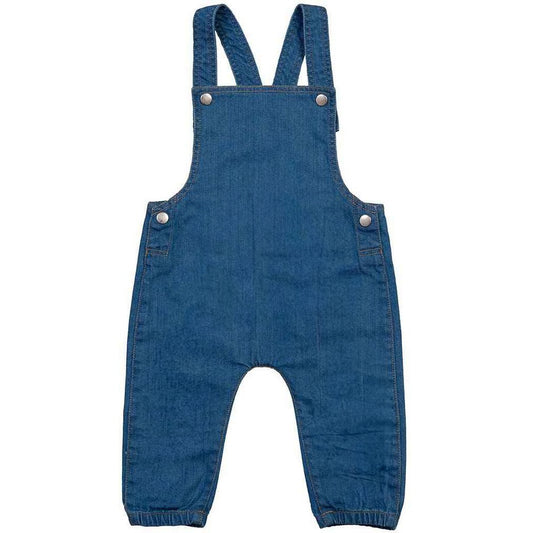 Denim Blue - Front - Babybugz Baby Rocks Denim Dungarees