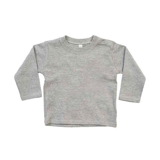Heather Marl - Front - Babybugz Baby Heather Long-Sleeved T-Shirt