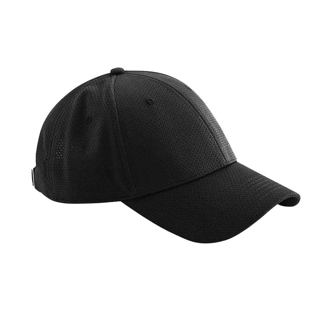Black - Front - Beechfield Unisex Adult 6 Panel Air-Mesh Cap