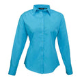 Turquoise - Front - Premier Womens-Ladies Long-Sleeved Shirt