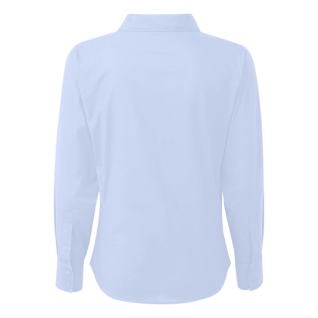 Light Blue - Back - Premier Womens-Ladies Long-Sleeved Shirt