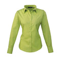 Lime - Front - Premier Womens-Ladies Long-Sleeved Shirt