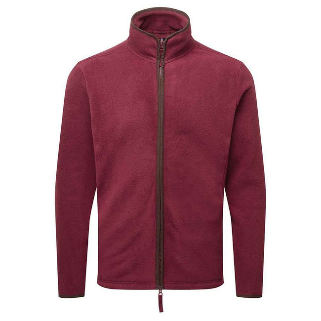 Burgundy-Brown - Front - Premier Mens Artisan Fleece Jacket