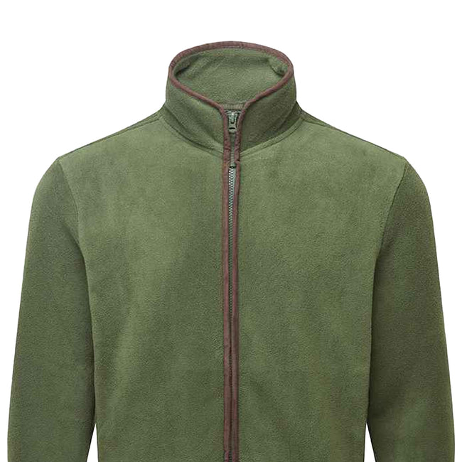 Moss Green-Brown - Back - Premier Mens Artisan Fleece Jacket