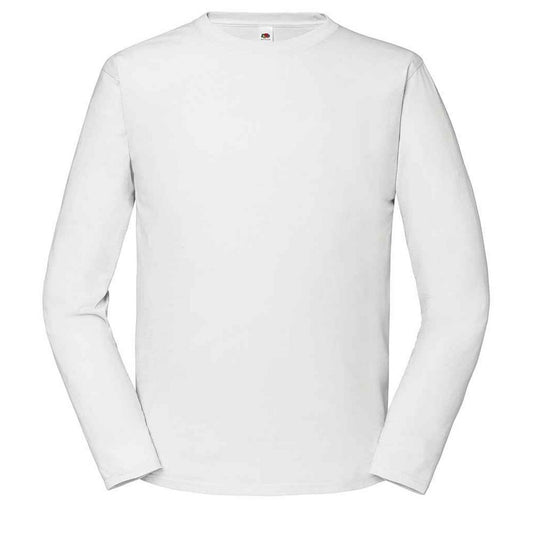White - Front - Fruit of the Loom Unisex Adult Iconic 195 Premium Long-Sleeved T-Shirt