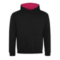 Jet Black-Hot Pink - Front - Awdis Childrens-Kids Varsity Hoodie