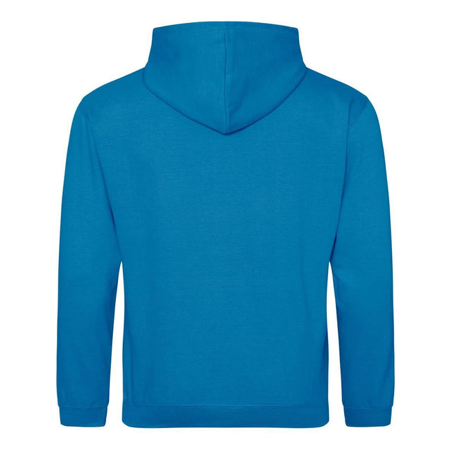 Sapphire Blue-Heather Grey - Back - Awdis Childrens-Kids Varsity Hoodie