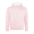Baby Pink-Arctic White - Front - Awdis Childrens-Kids Varsity Hoodie