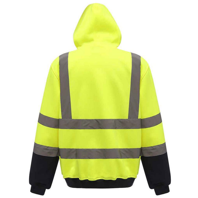 Yellow-Navy - Back - Yoko Mens Hi-Vis Hoodie