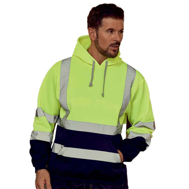Yellow-Navy - Side - Yoko Mens Hi-Vis Hoodie