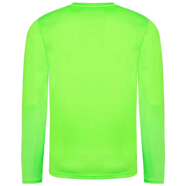 Electric Green - Back - AWDis Cool Mens Moisture Wicking Long-Sleeved T-Shirt