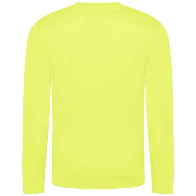 Electric Yellow - Back - AWDis Cool Mens Moisture Wicking Long-Sleeved T-Shirt