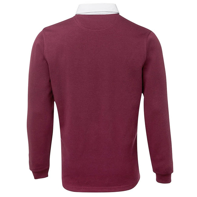 Deep Burgundy - Back - Front Row Mens Premium Rugby Shirt