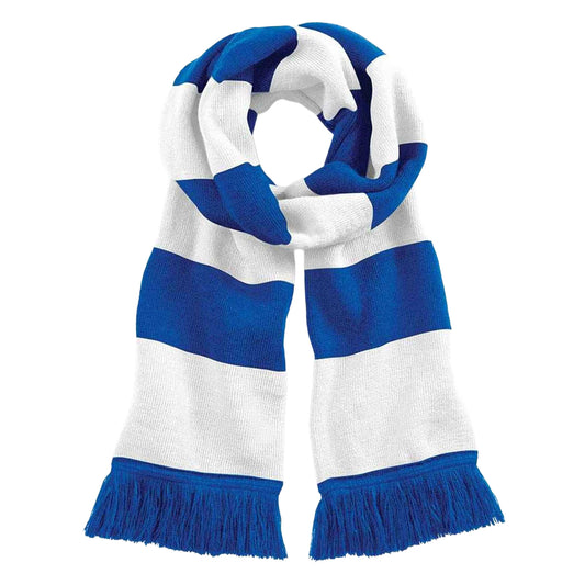 Bright Royal Blue-White - Front - Beechfield Unisex Adult Stadium Scarf