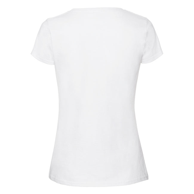 White - Back - Fruit of the Loom Womens-Ladies Premium Ringspun Cotton T-Shirt