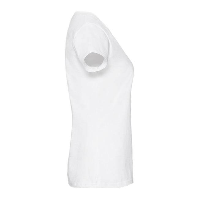 White - Side - Fruit of the Loom Womens-Ladies Premium Ringspun Cotton T-Shirt