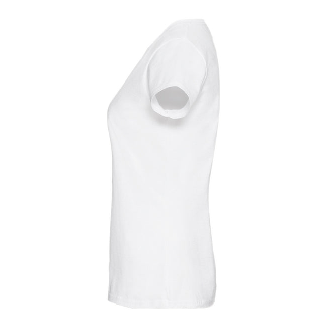 White - Lifestyle - Fruit of the Loom Womens-Ladies Premium Ringspun Cotton T-Shirt