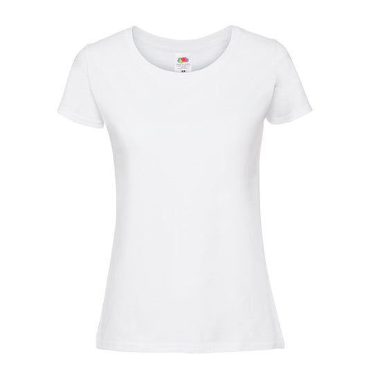White - Front - Fruit of the Loom Womens-Ladies Premium Ringspun Cotton T-Shirt