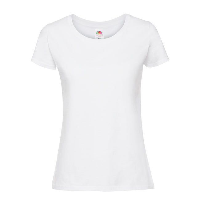 White - Front - Fruit of the Loom Womens-Ladies Premium Ringspun Cotton T-Shirt