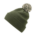 Olive Green-Oatmeal - Side - Beechfield Unisex Adult Snowstar Beanie