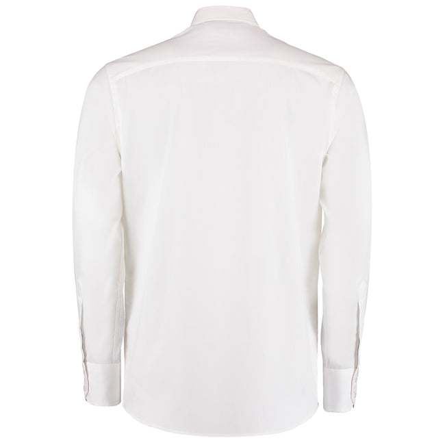 White - Back - Kustom Kit Mens Oxford Tailored Long-Sleeved Shirt