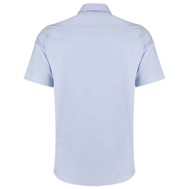 Light Blue - Back - Kustom Kit Mens Premium Oxford Tailored Short-Sleeved Shirt