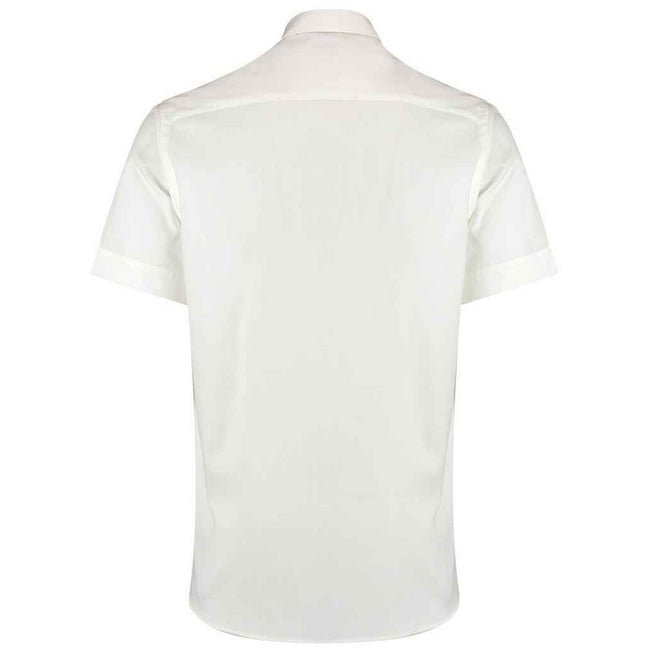 White - Back - Kustom Kit Mens Premium Oxford Tailored Short-Sleeved Shirt