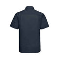 French Navy - Back - Russell Collection Mens Poplin Easy-Care Short-Sleeved Formal Shirt
