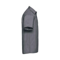 Convoy Grey - Side - Russell Collection Mens Poplin Easy-Care Short-Sleeved Formal Shirt