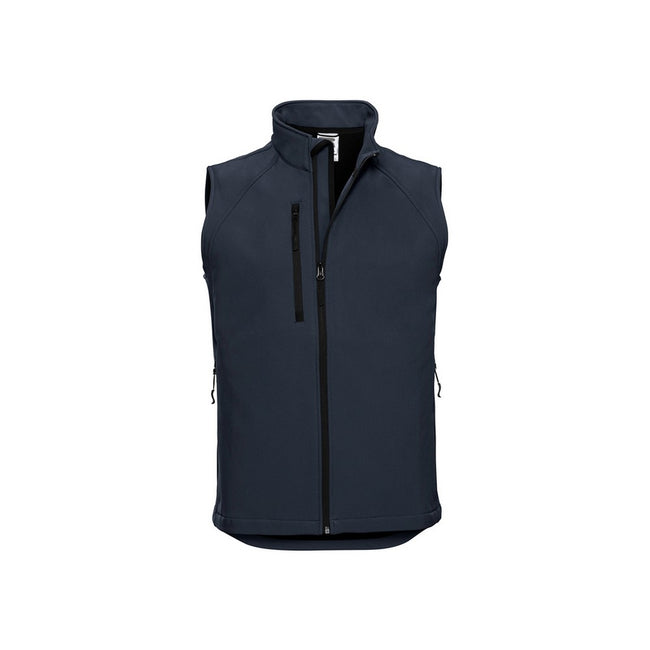 French Navy - Front - Russell Mens Softshell Gilet