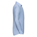 Oxford Blue - Side - Russell Collection Mens Oxford Tailored Long-Sleeved Formal Shirt
