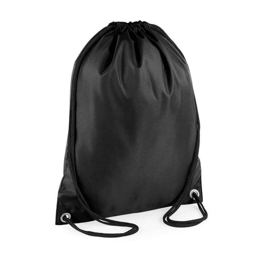 Black - Front - Bagbase Budget Drawstring Bag