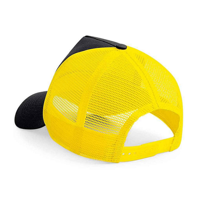 Black-Yellow - Back - Beechfield Unisex Adult Snapback Trucker Cap