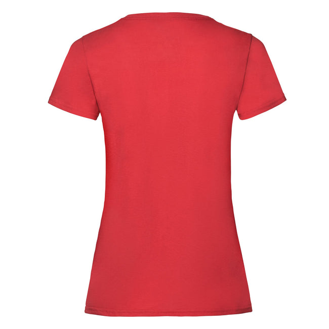 Red - Back - Fruit of the Loom Womens-Ladies Lady Fit T-Shirt