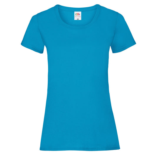 Azure - Front - Fruit Of The Loom Womens-Ladies Lady Fit T-Shirt