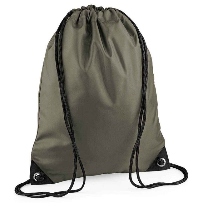 Olive - Front - Bagbase Premium Drawstring Bag